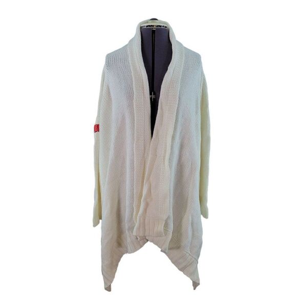 Meesh & Mia Wisconsin Badgers White Cardigan Wrap Sweater Sz M - Picture 1 of 10